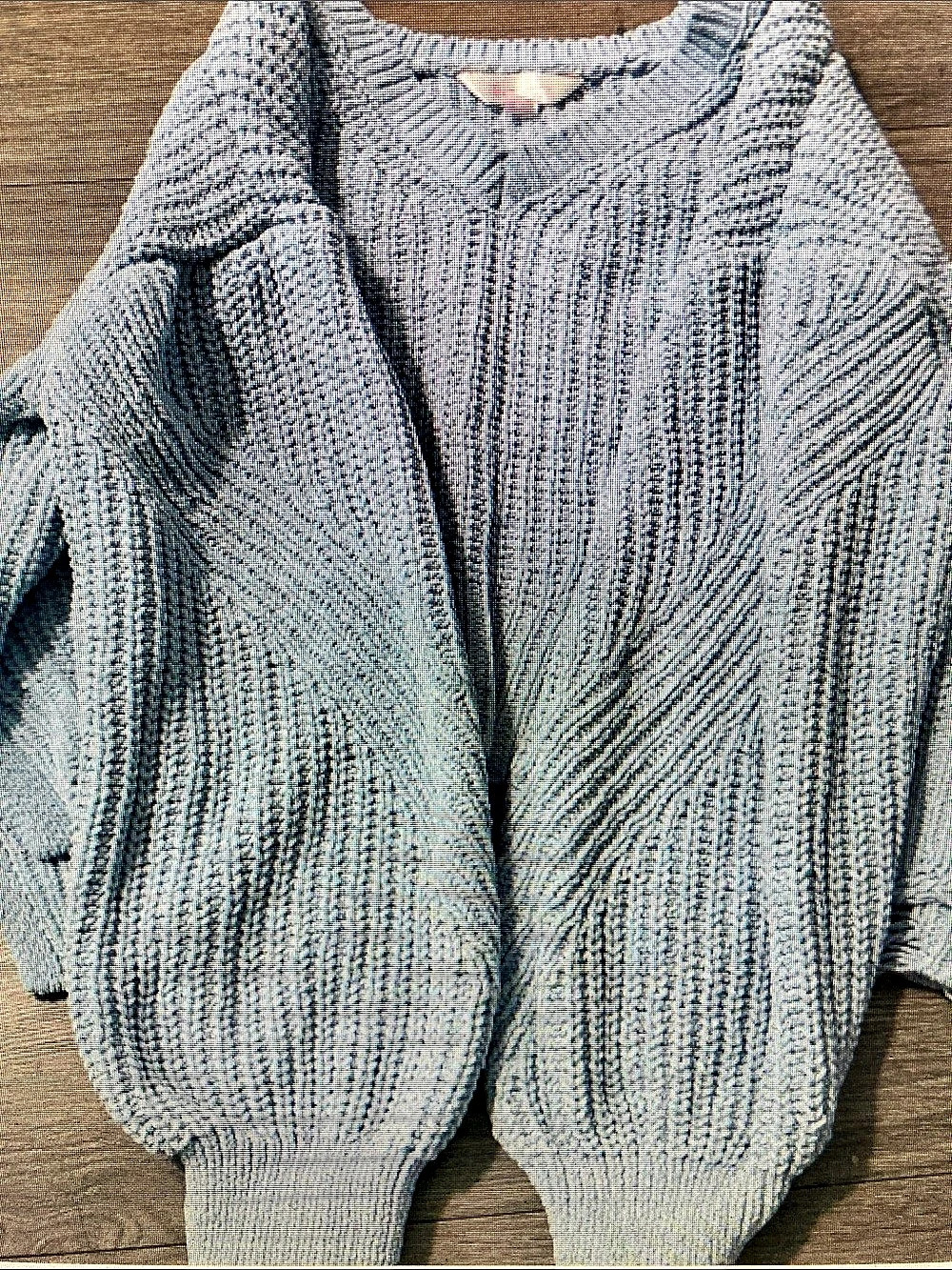 No Boundaries Ribbed Crewneck Sweater in Blue Size Large